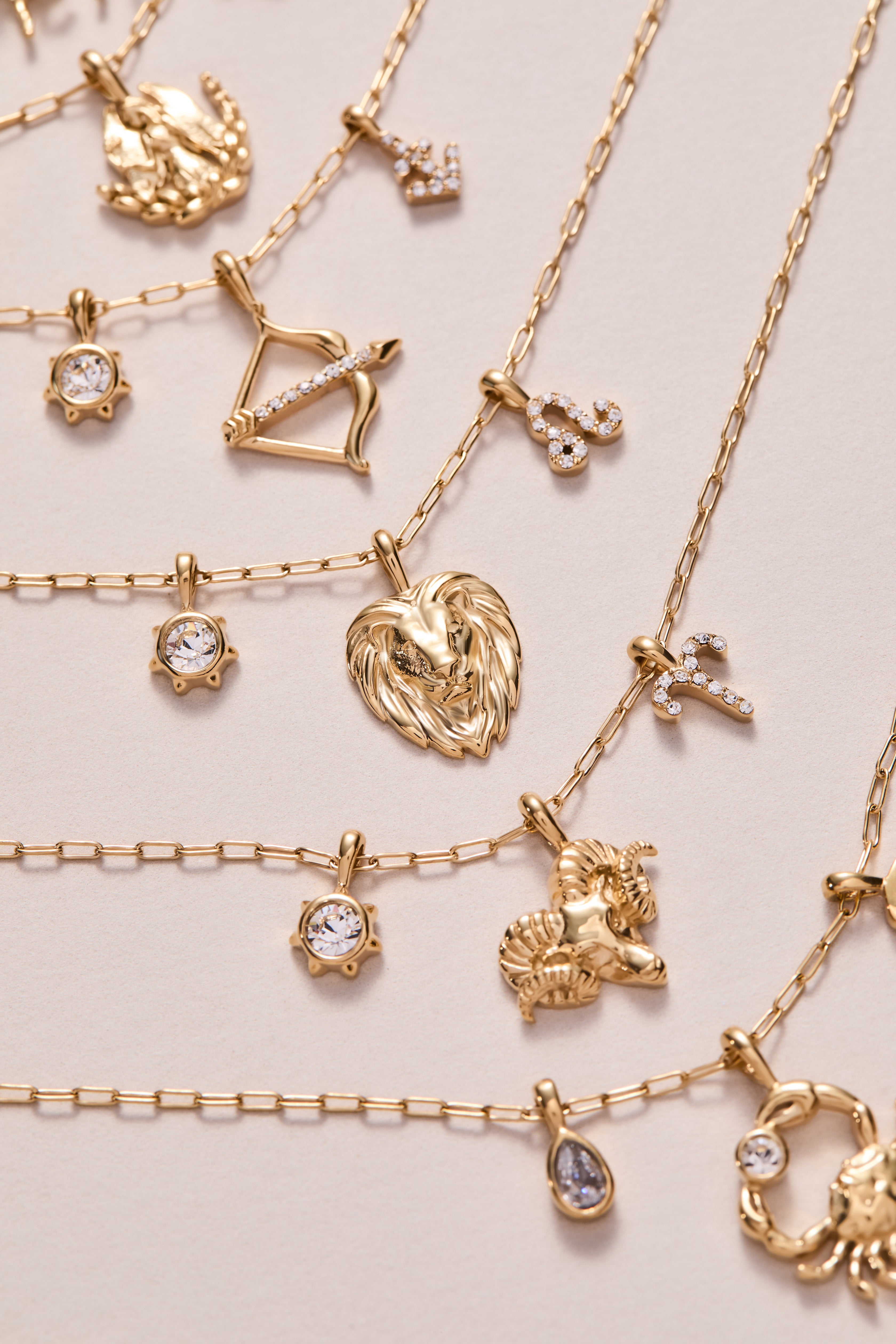 Sagittarius Charm Cluster Necklace Stainless Steel Gold | Alex and Ani