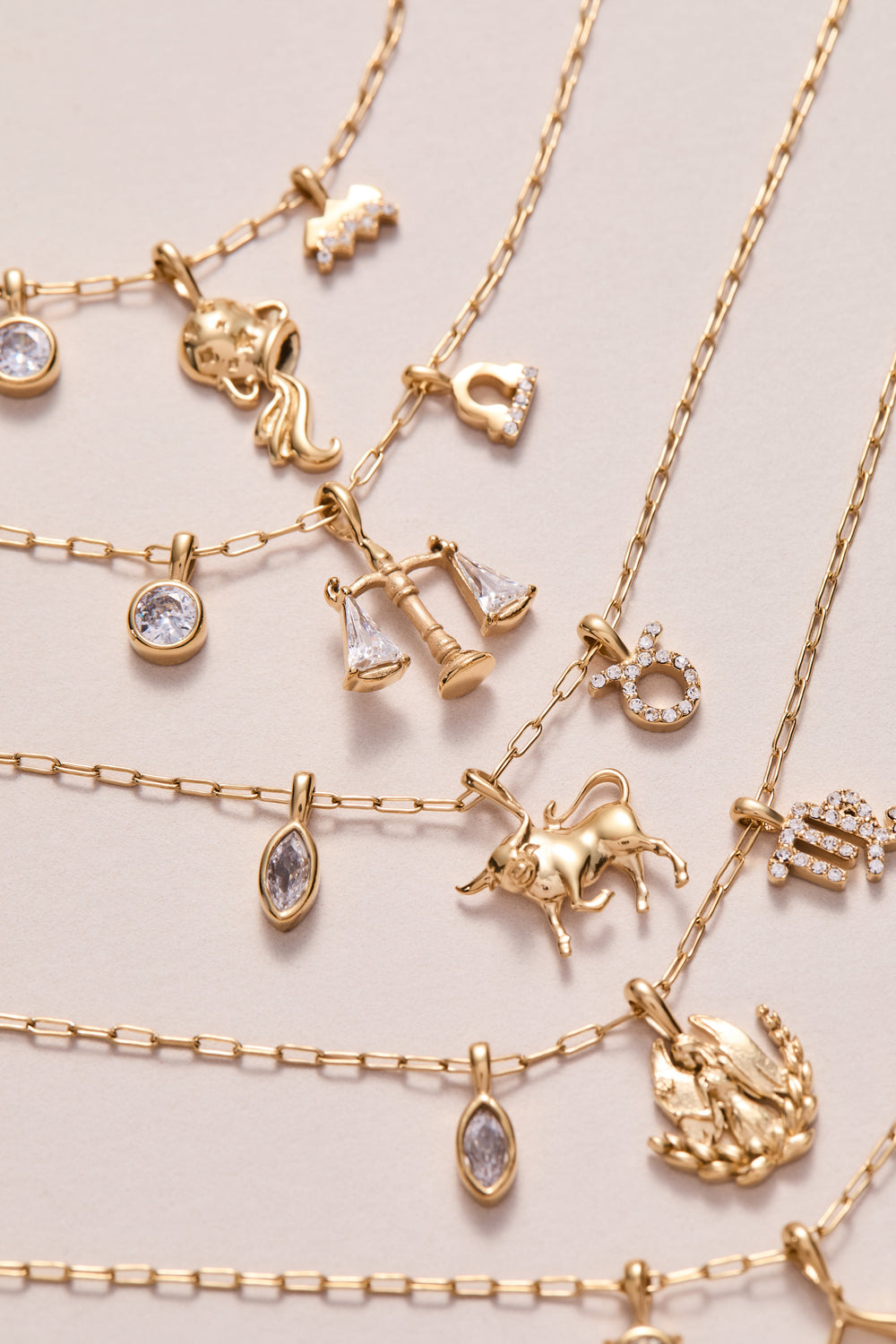 Aquarius Charm Cluster Necklace Stainless Steel Gold | Alex and Ani