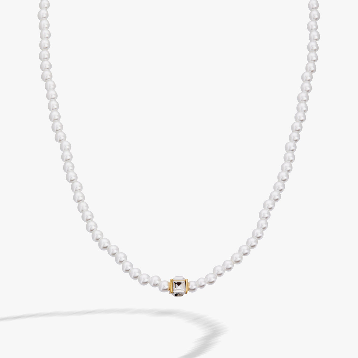 Crystal and Pearl Beaded Necklace Gold | Alex and Ani