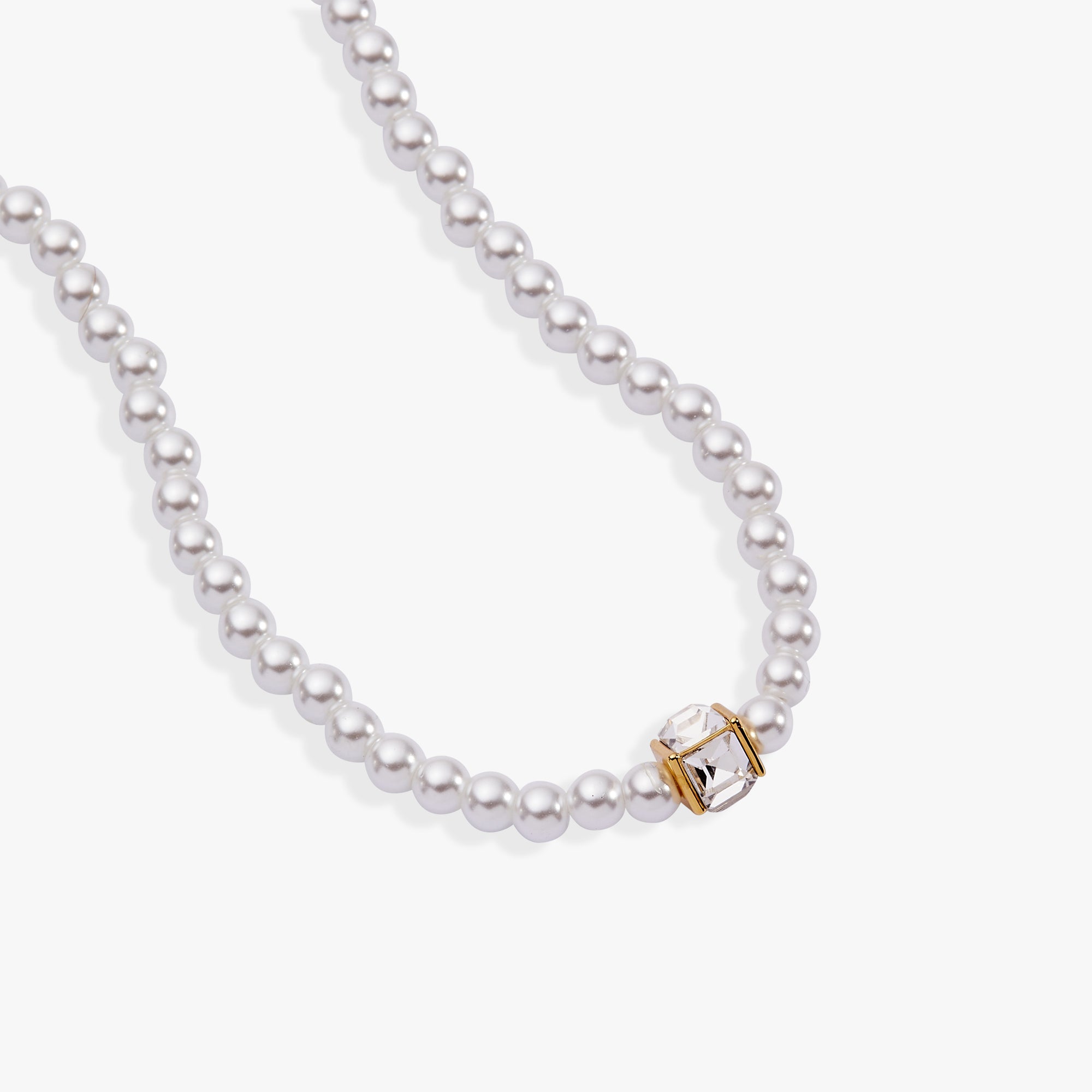 Crystal and Pearl Beaded Necklace Gold | Alex and Ani
