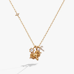 Aries Charm Cluster Necklace Stainless Steel Gold | Alex and Ani