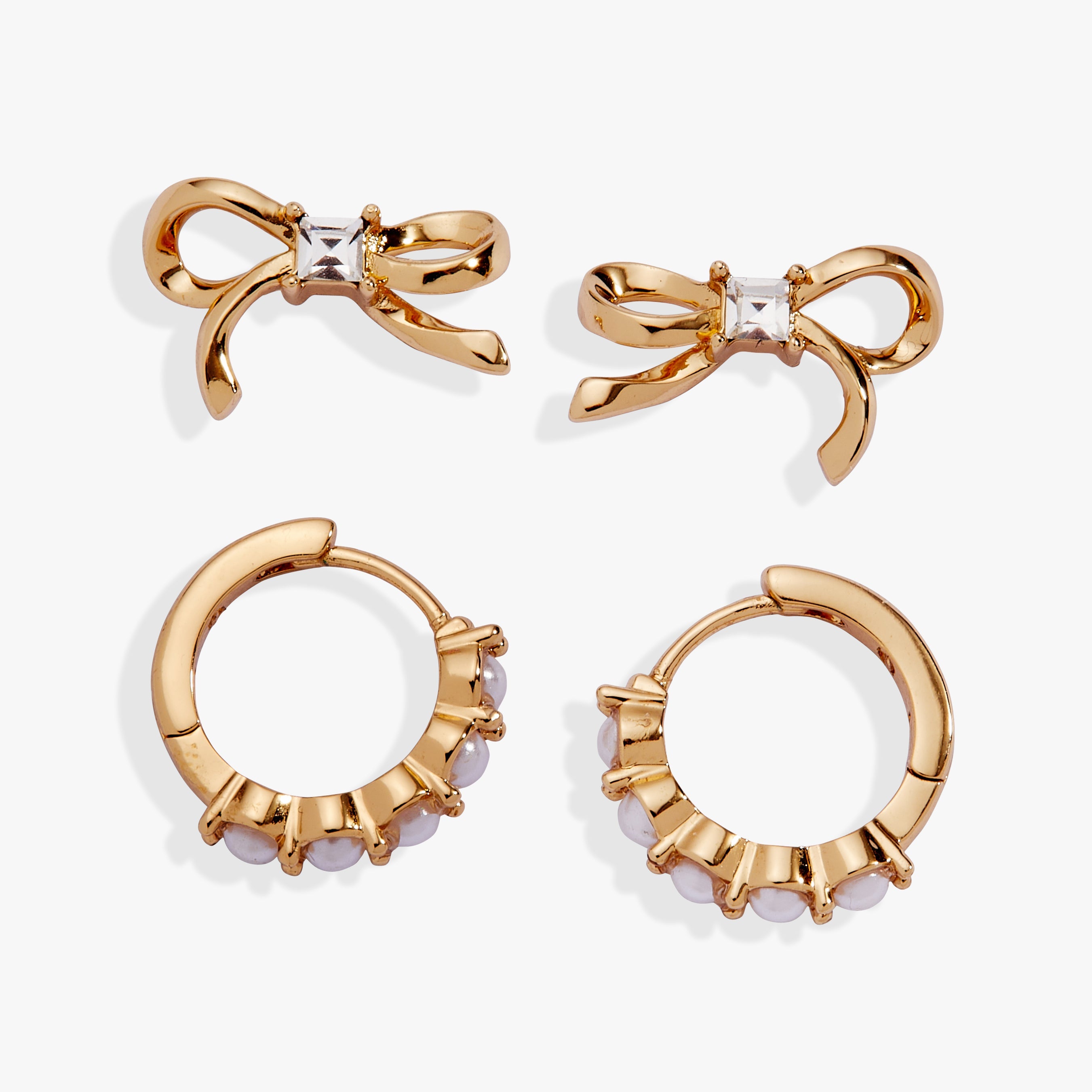 Pearl Coquette Earring Set of 2 Gold | Alex and Ani