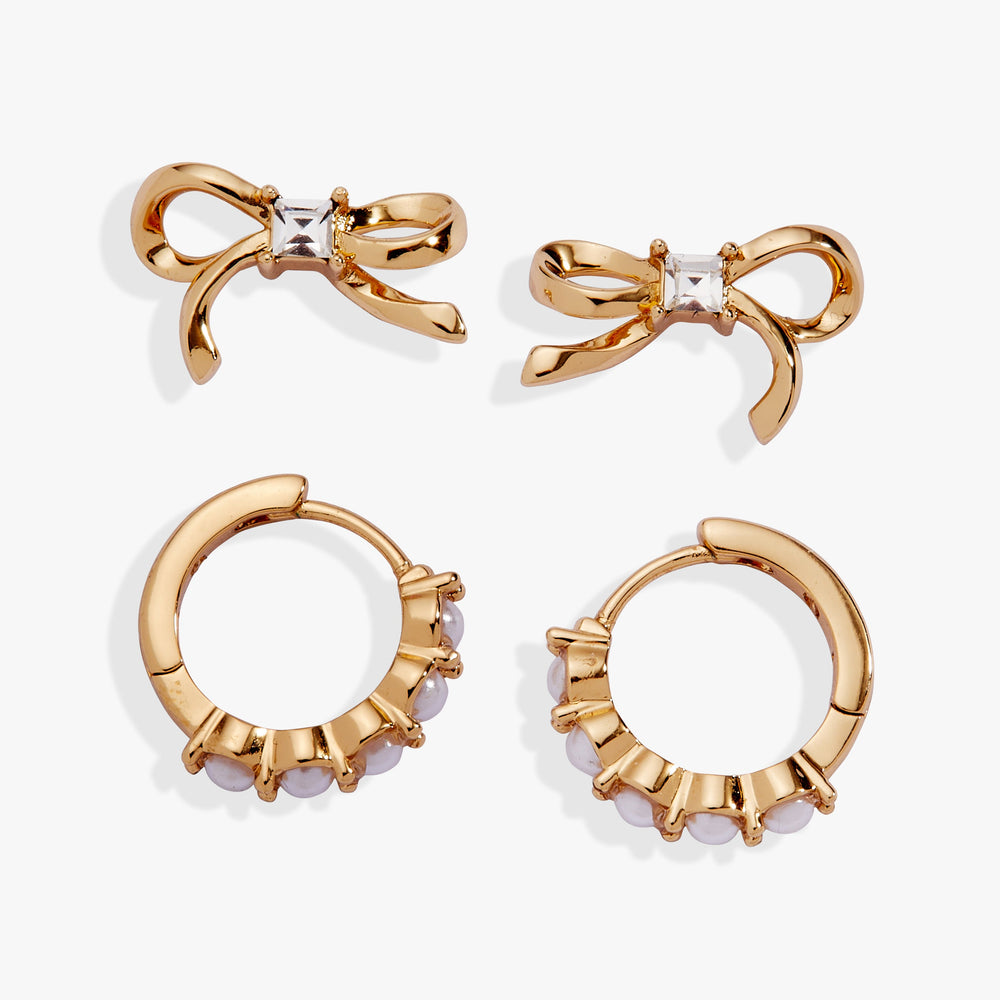 Pearl Coquette Earring Set of 2 Gold | Alex and Ani