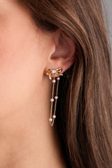 Pearl Coquette Front to Back Earring Gold | Alex and Ani
