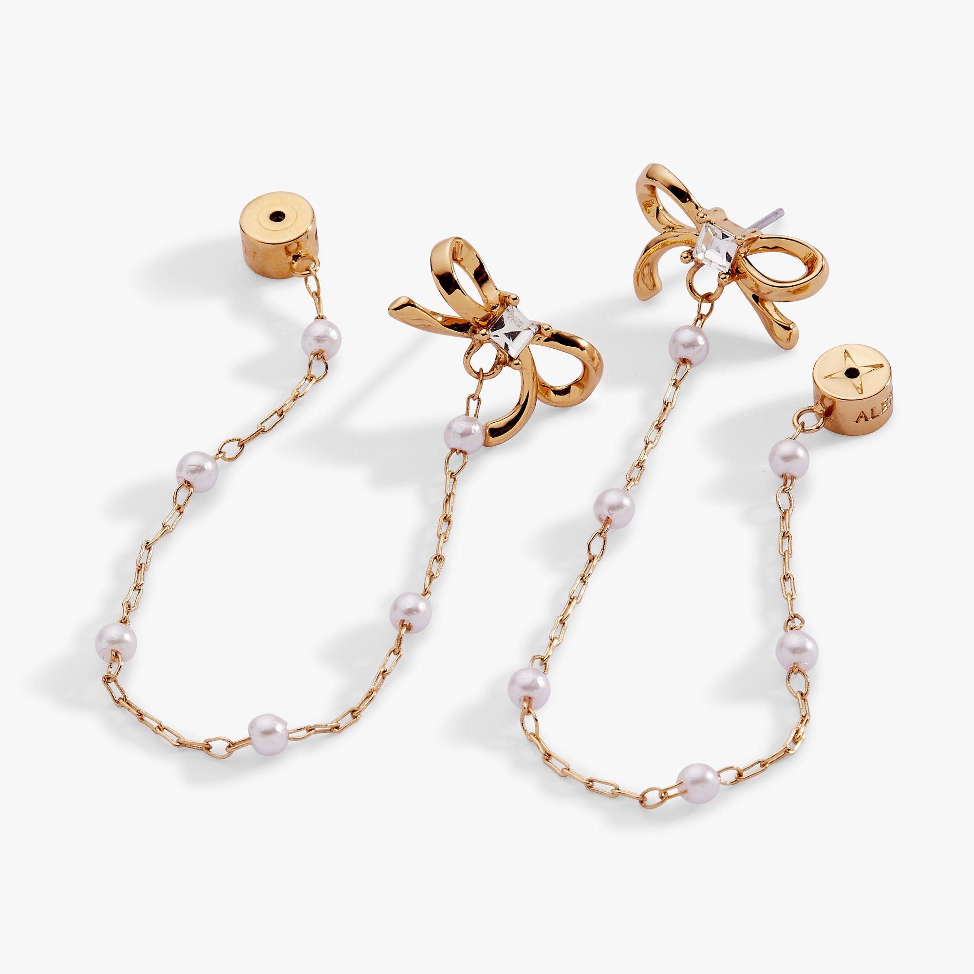 Pearl Coquette Front to Back Earring Gold | Alex and Ani