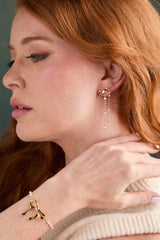 Pearl Coquette Front to Back Earring Gold | Alex and Ani