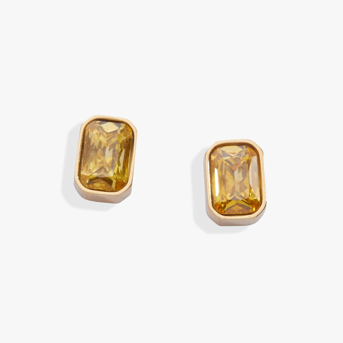 November Emerald-Cut Birthstone Stud| Alex and Ani Stainless Steel Gold | Alex and Ani