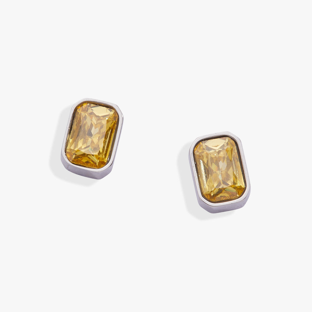 November Emerald-Cut Birthstone Stud| Alex and Ani Stainless Steel Gold | Alex and Ani