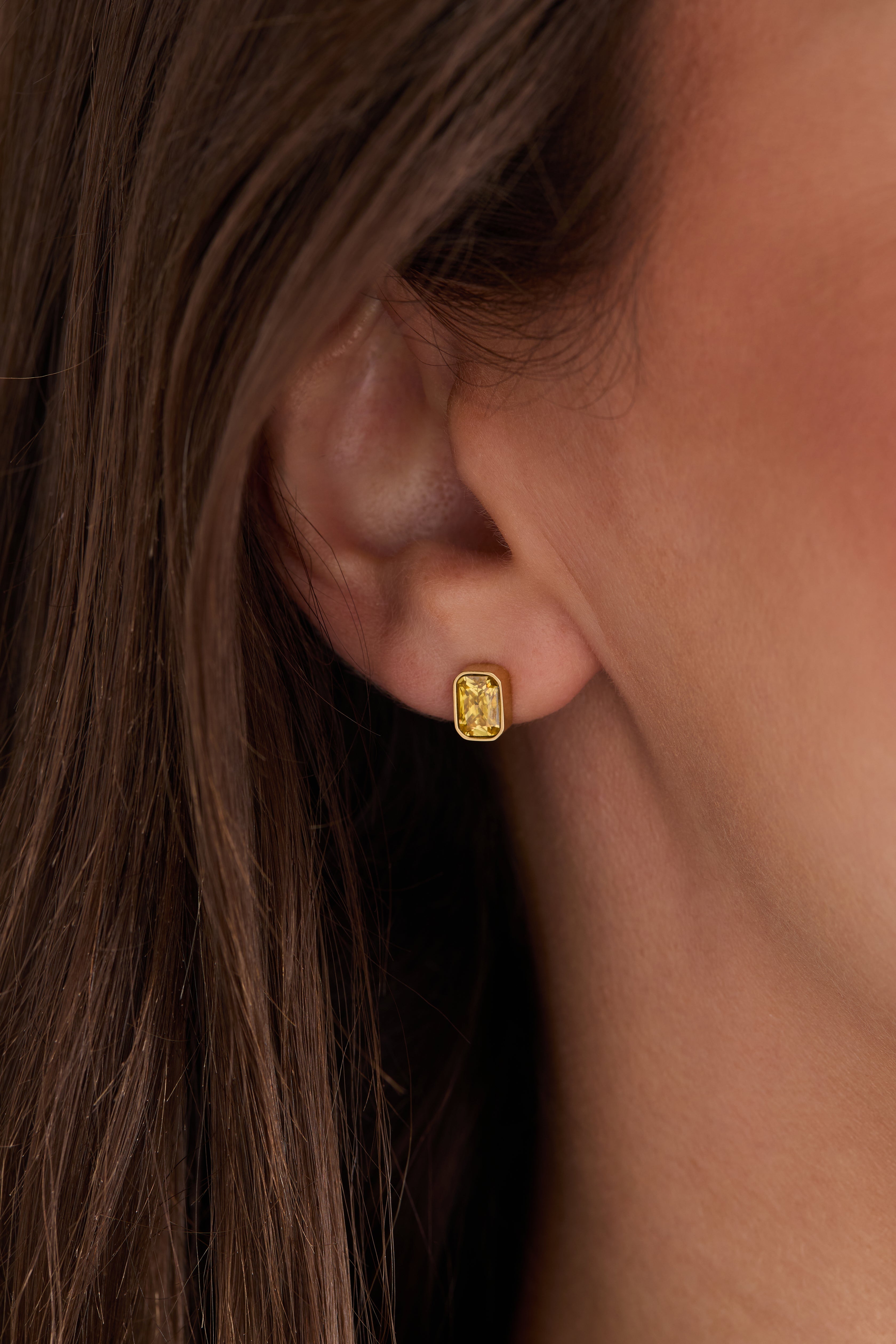 November Emerald-Cut Birthstone Stud| Alex and Ani Stainless Steel Gold | Alex and Ani
