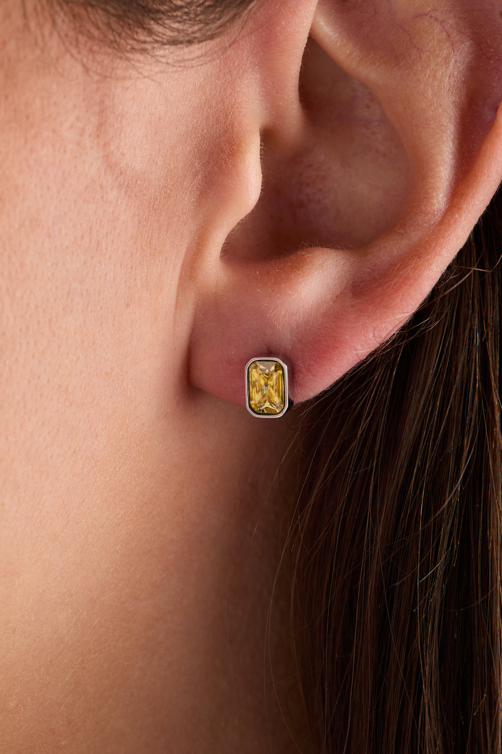 November Emerald-Cut Birthstone Stud| Alex and Ani Stainless Steel Gold | Alex and Ani
