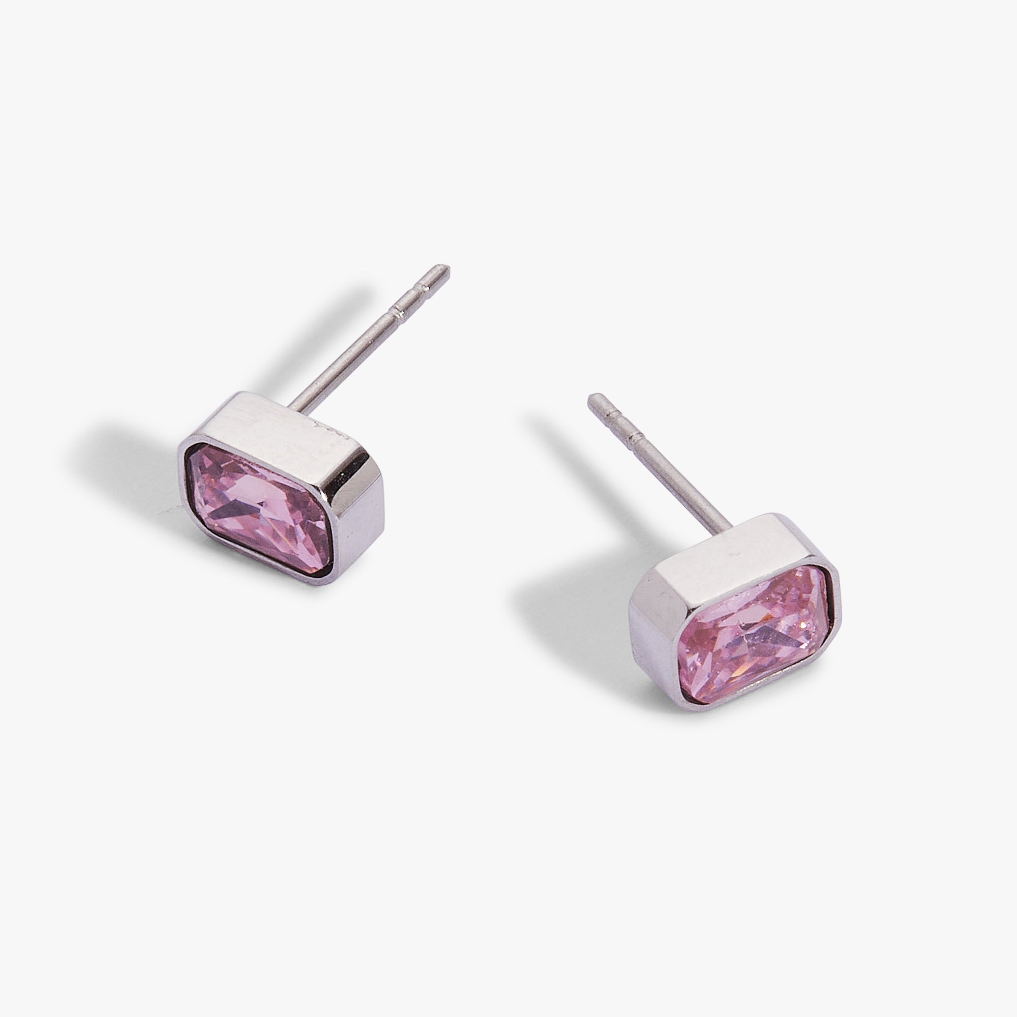 October Emerald-Cut Birthstone Stud Stainless Steel Gold | Alex and Ani