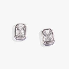 April Emerald-Cut Birthstone Stud Stainless Steel Gold | Alex and Ani