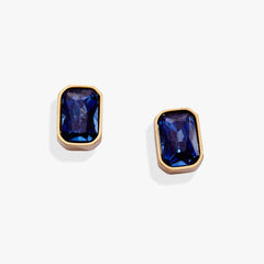 September Emerald-Cut Birthstone Stud Stainless Steel Gold | Alex and Ani