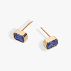 September Emerald-Cut Birthstone Stud Stainless Steel Gold | Alex and Ani