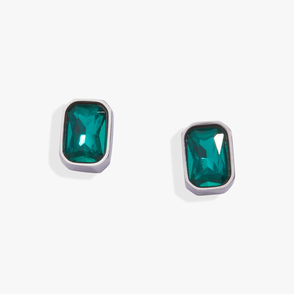 December Emerald-Cut Birthstone Stud Stainless Steel Gold | Alex and Ani