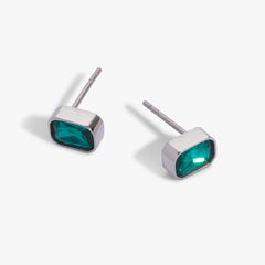 December Emerald-Cut Birthstone Stud Stainless Steel Gold | Alex and Ani