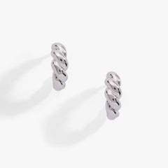 Puffy Rope Texture Huggie Hoop Earring Silver | Alex and Ani