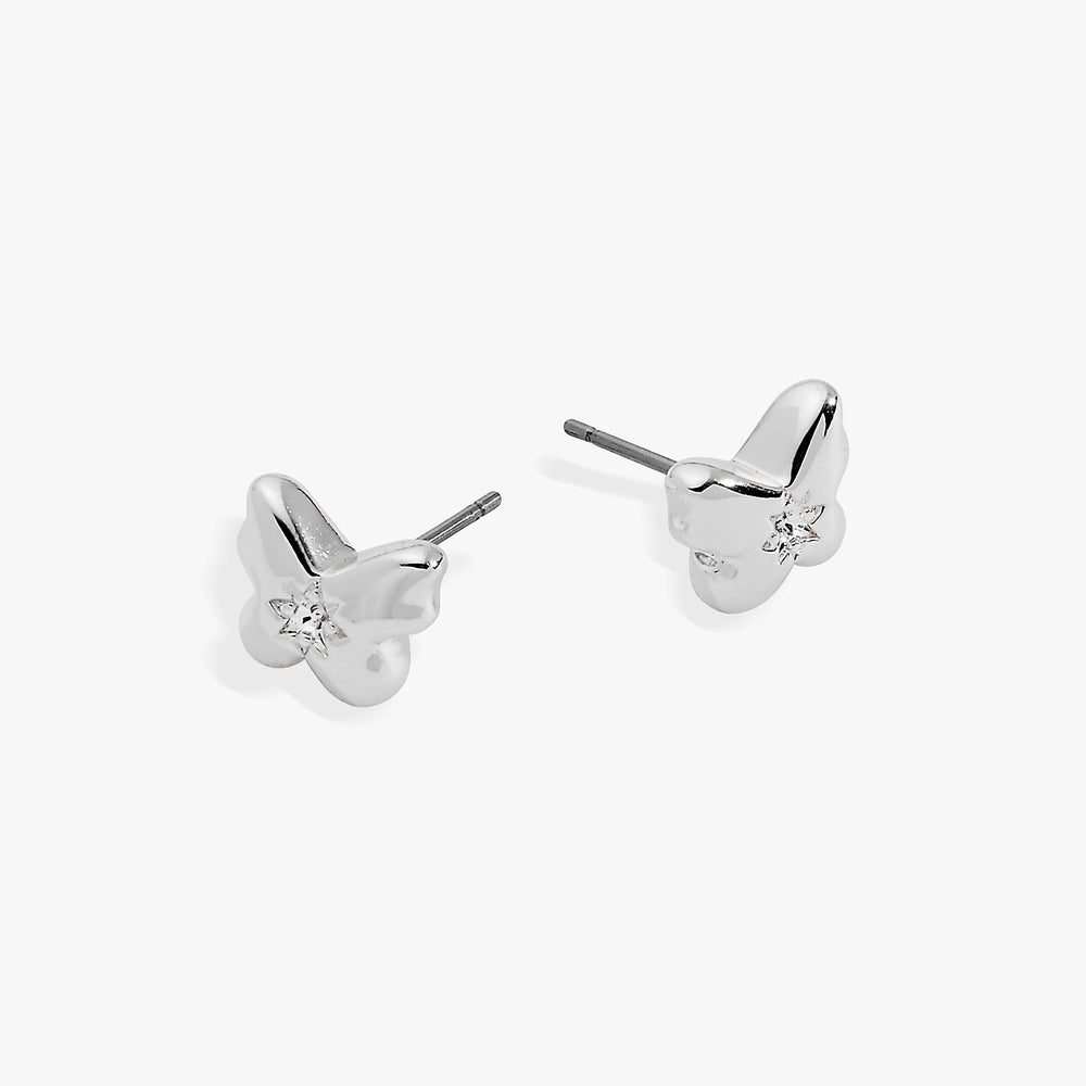 Butterfly Crystal Stud Earrings Silver | Alex and Ani
