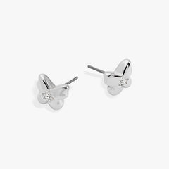 Butterfly Crystal Stud Earrings Silver | Alex and Ani