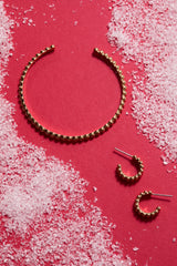Ball Texture Huggie Hoop Earring Gold | Alex and Ani