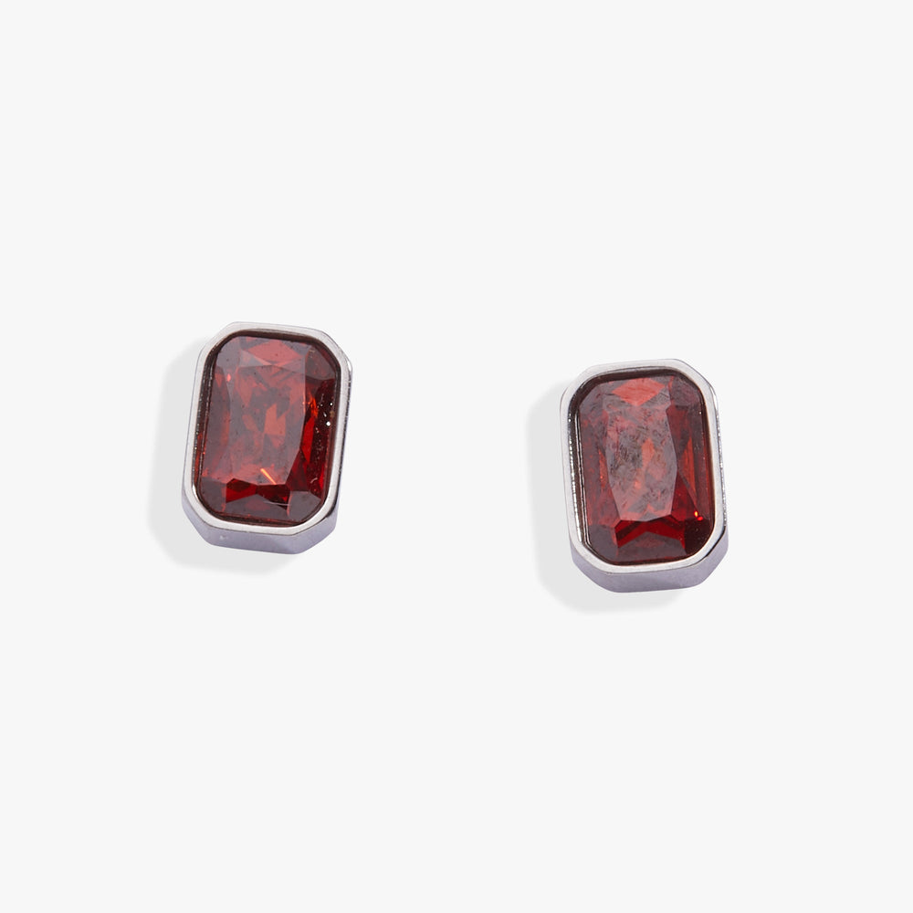 January Emerald-Cut Birthstone Stud Stainless Steel Gold | Alex and Ani