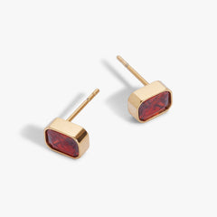 January Emerald-Cut Birthstone Stud Stainless Steel Gold | Alex and Ani