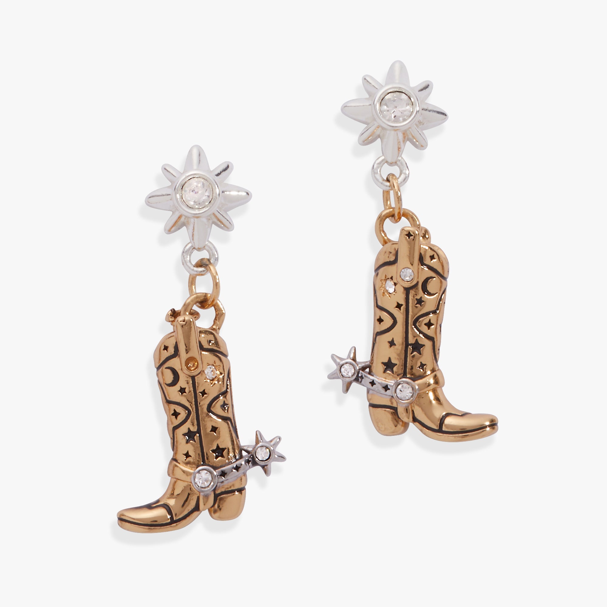 Cowgirl Boot Statement Earring Two Tone | Alex and Ani