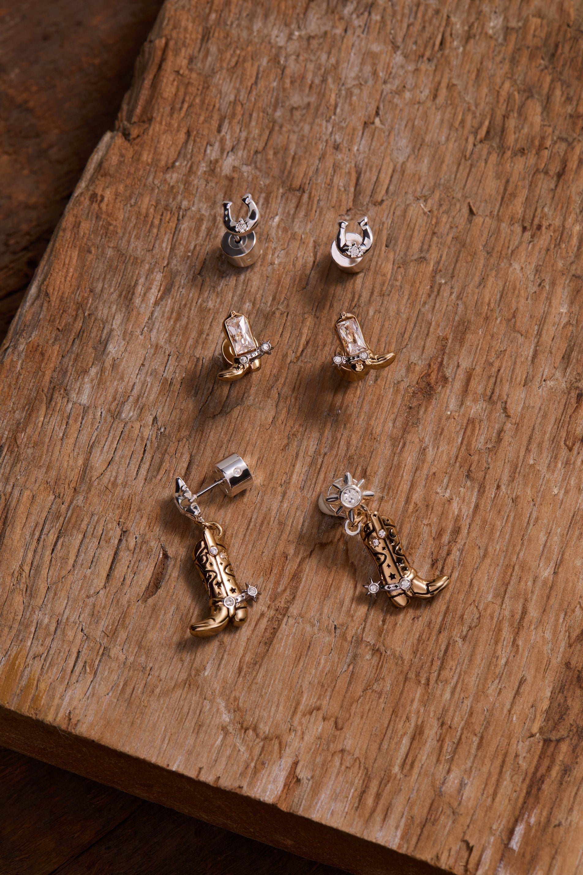 Cowgirl Boot Statement Earring Two Tone | Alex and Ani