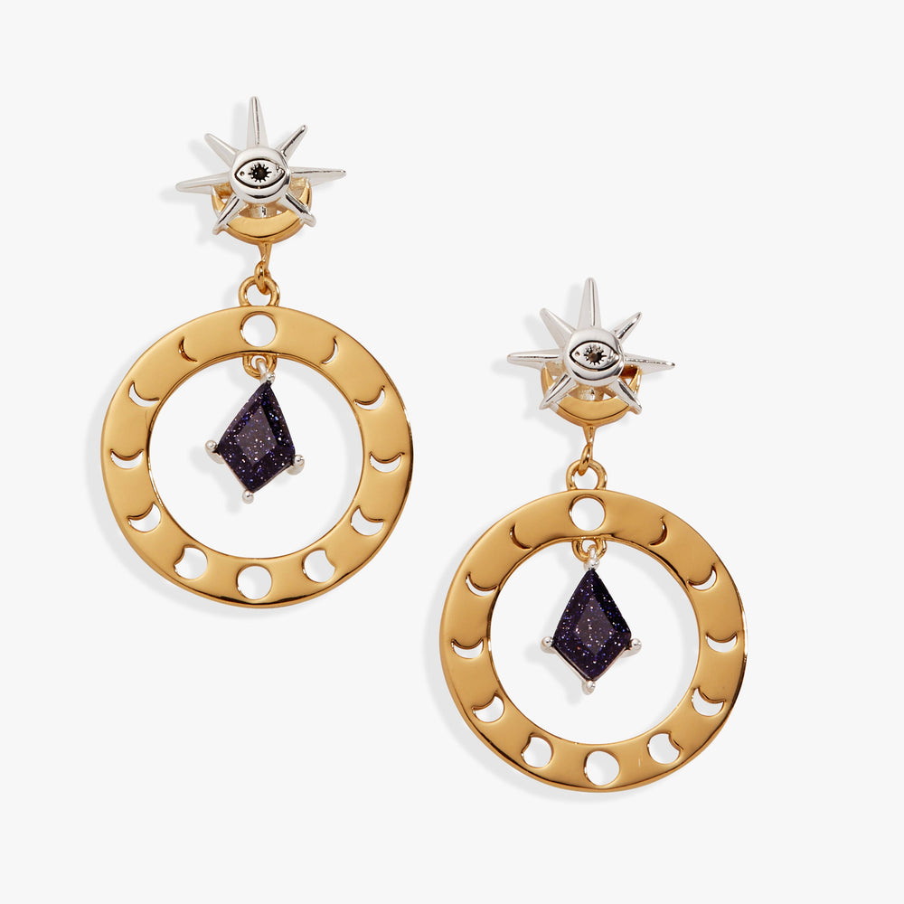 Moon Phase Statement Earring Two Tone | Alex and Ani