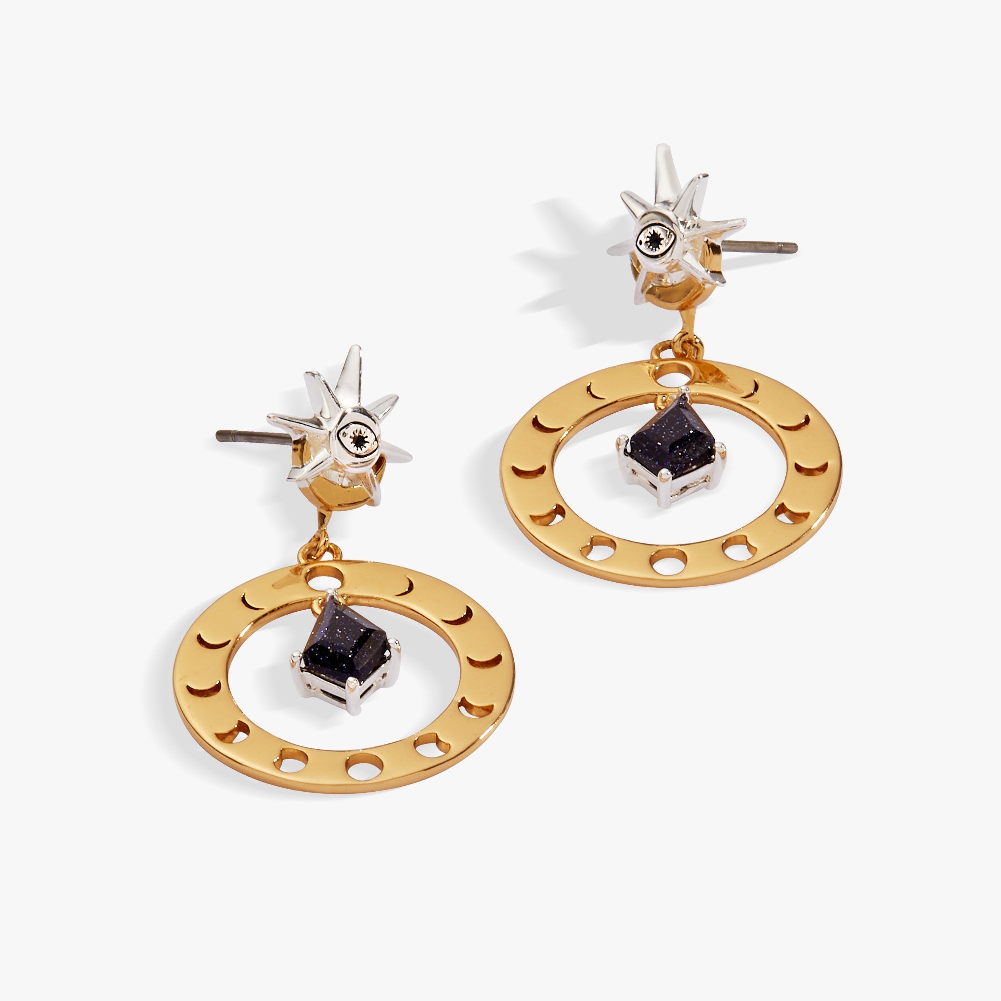 Moon Phase Statement Earring Two Tone | Alex and Ani