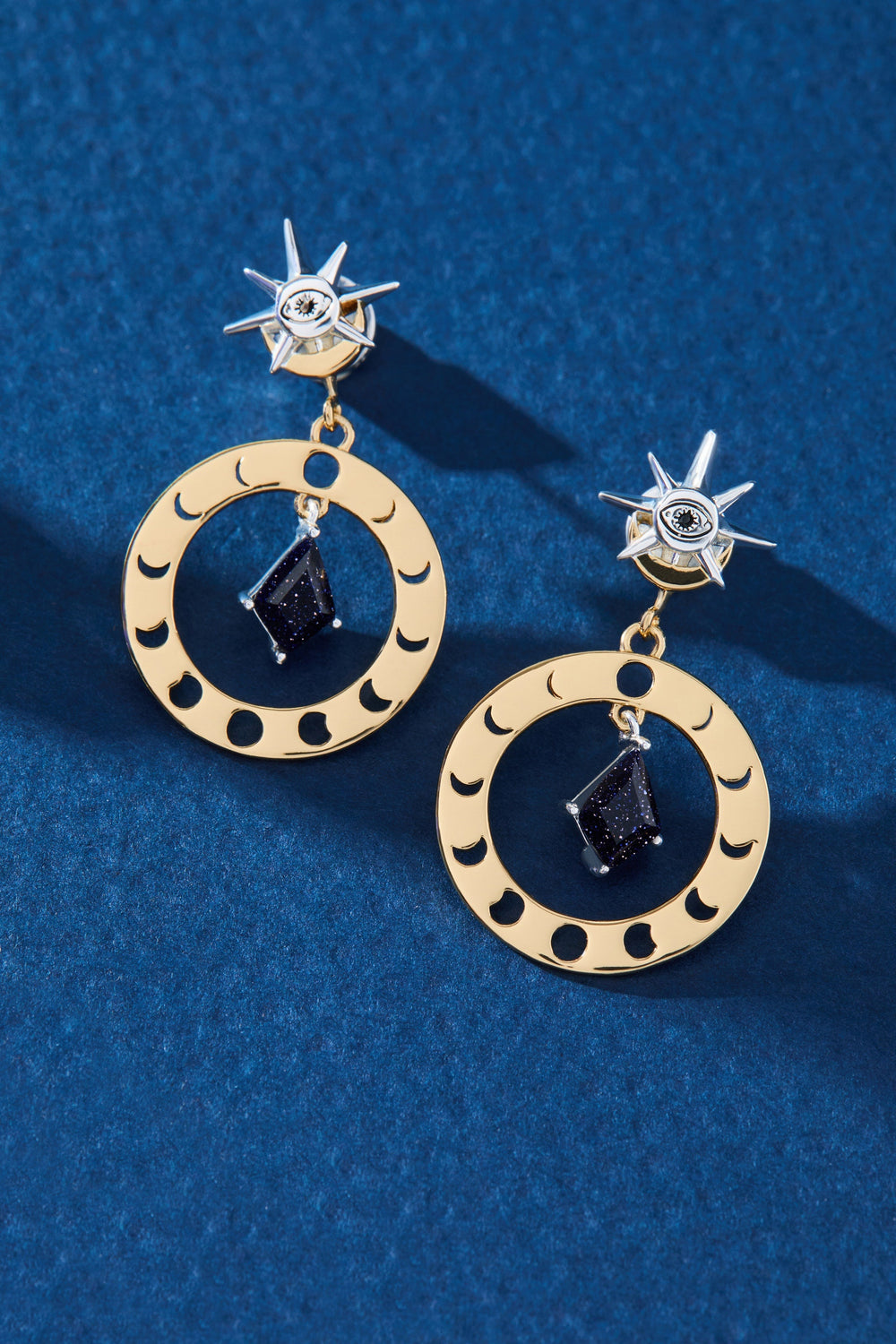 Moon Phase Statement Earring Two Tone | Alex and Ani