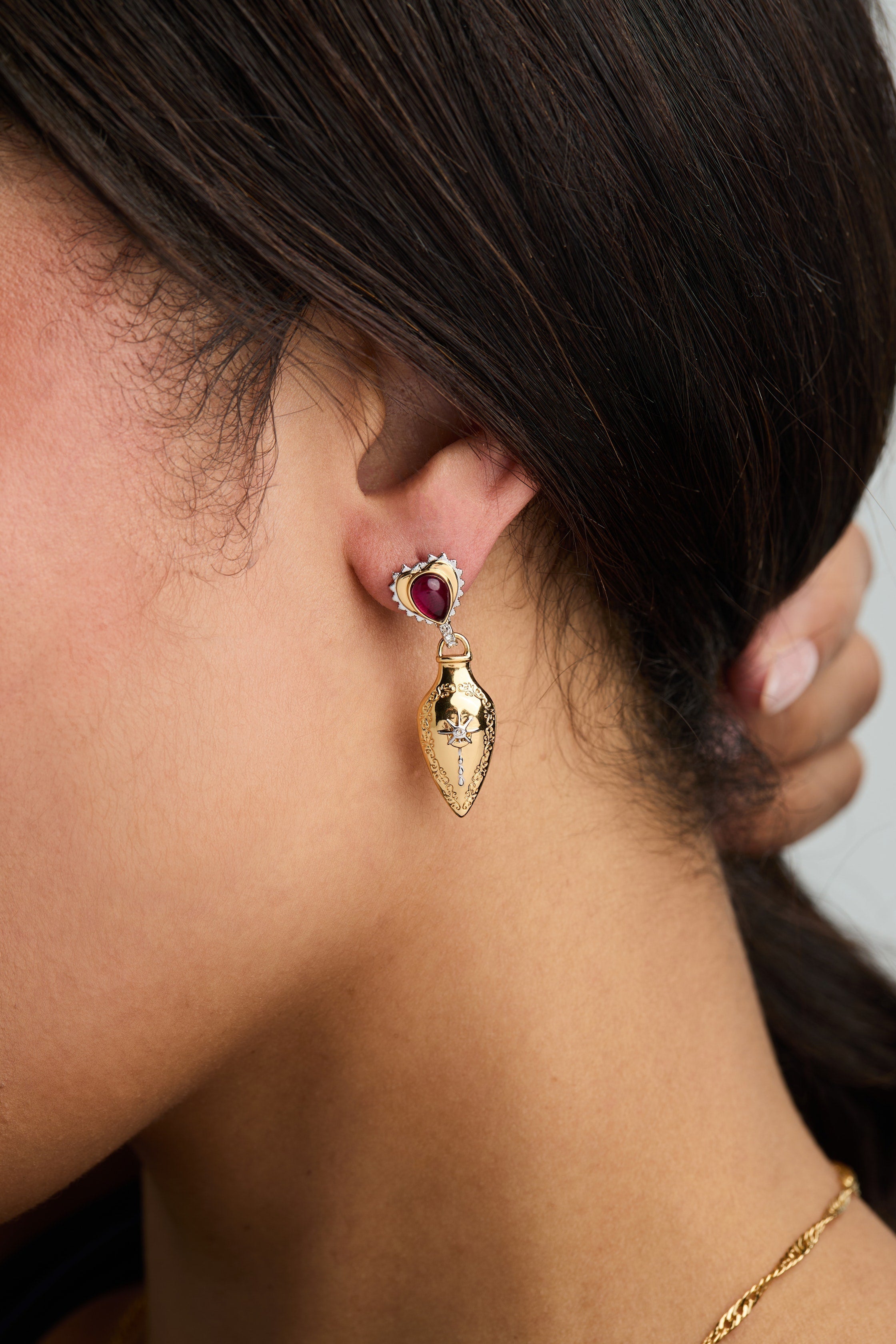 Moon Magic Potion Bottle Drop Earring Gold | Alex and Ani