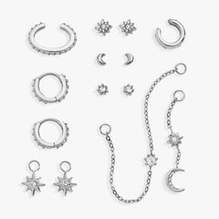 9 Pc Celestial Earring Set Stainless Steel Gold | Alex and Ani