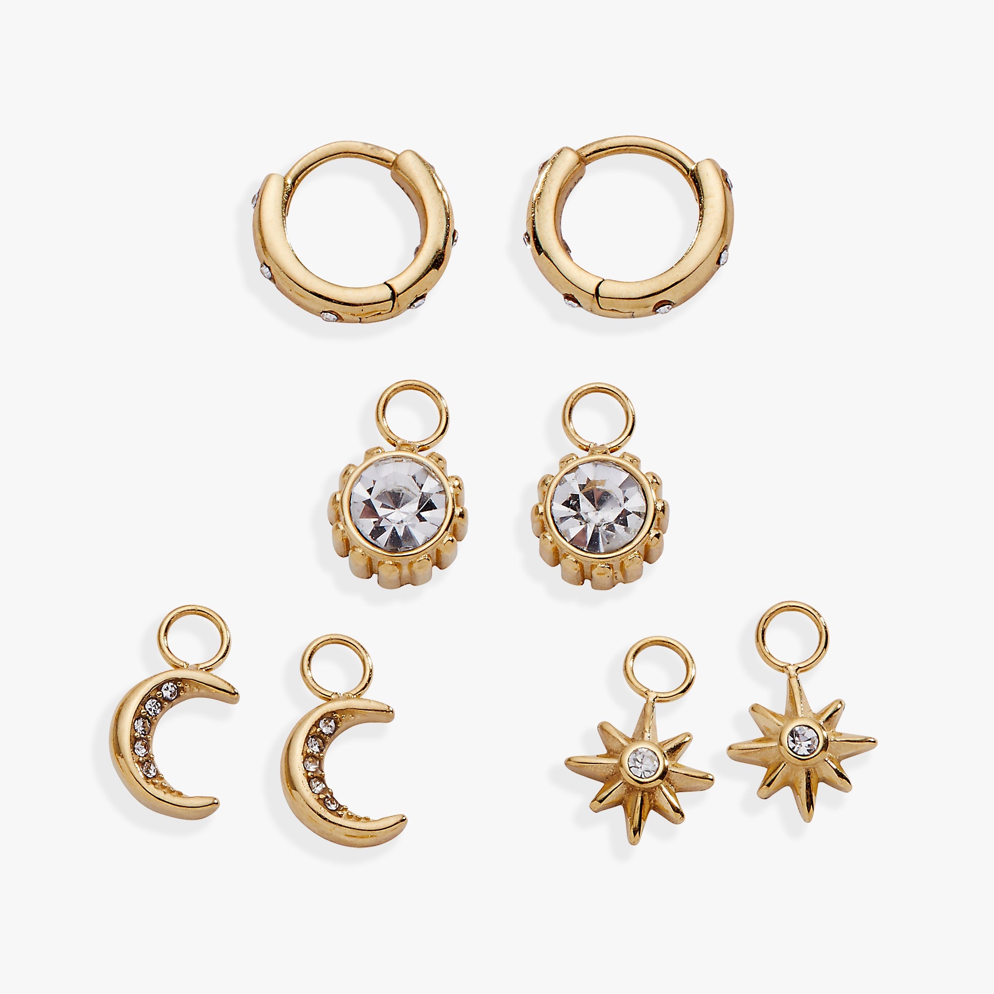 Celestial Interchangeable Huggie Set of 4 Stainless Steel Silver | Alex and Ani
