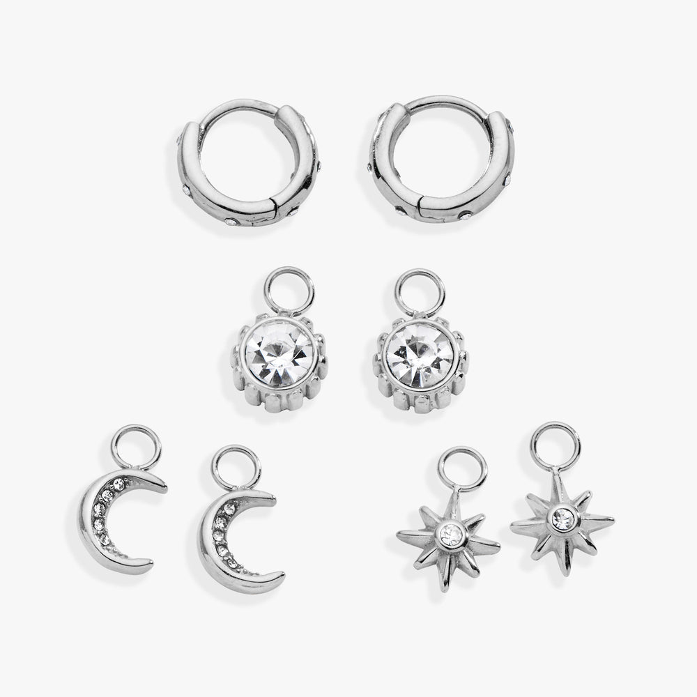 Celestial Interchangeable Huggie Set of 4 Stainless Steel Silver | Alex and Ani