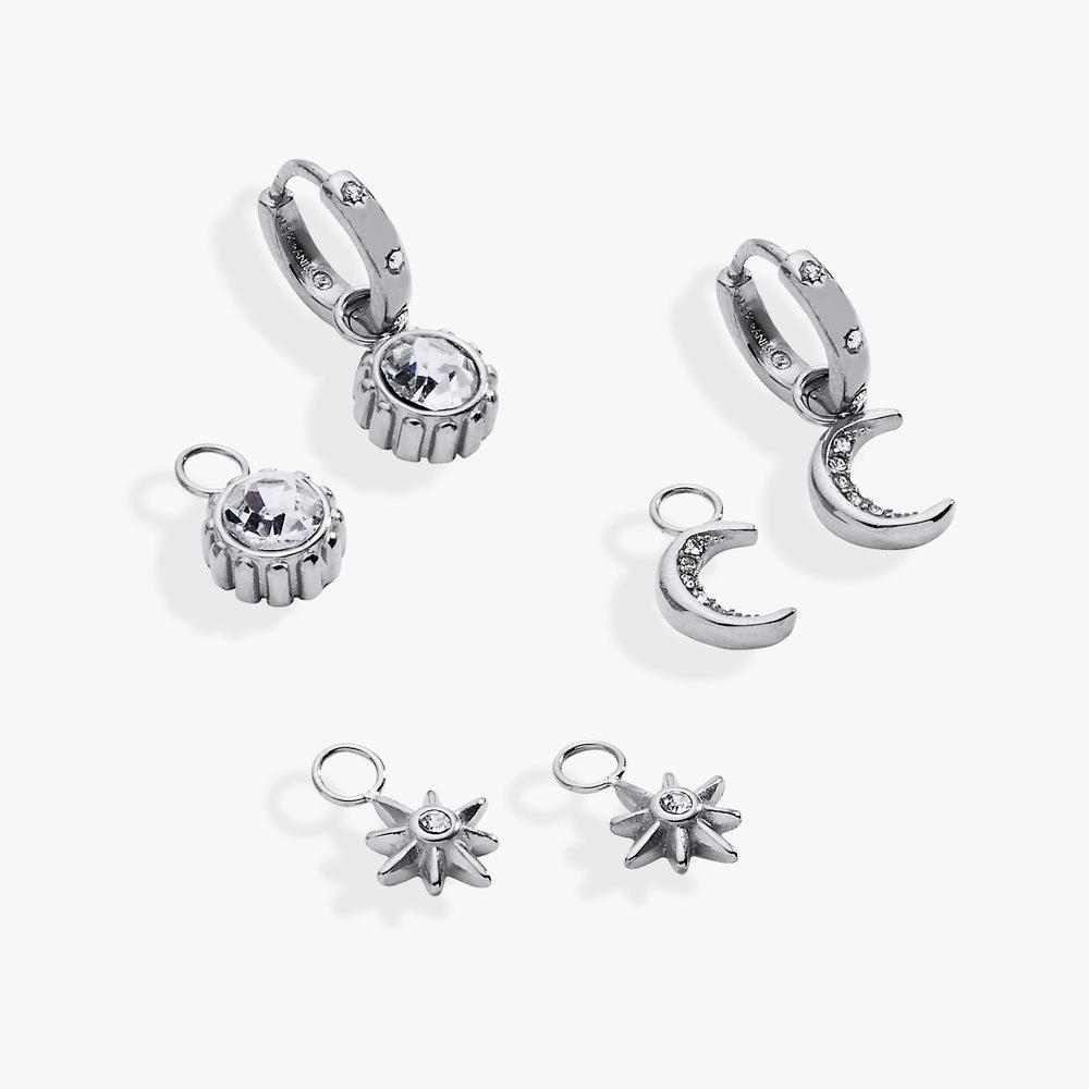 Celestial Interchangeable Huggie Set of 4 Stainless Steel Silver | Alex and Ani