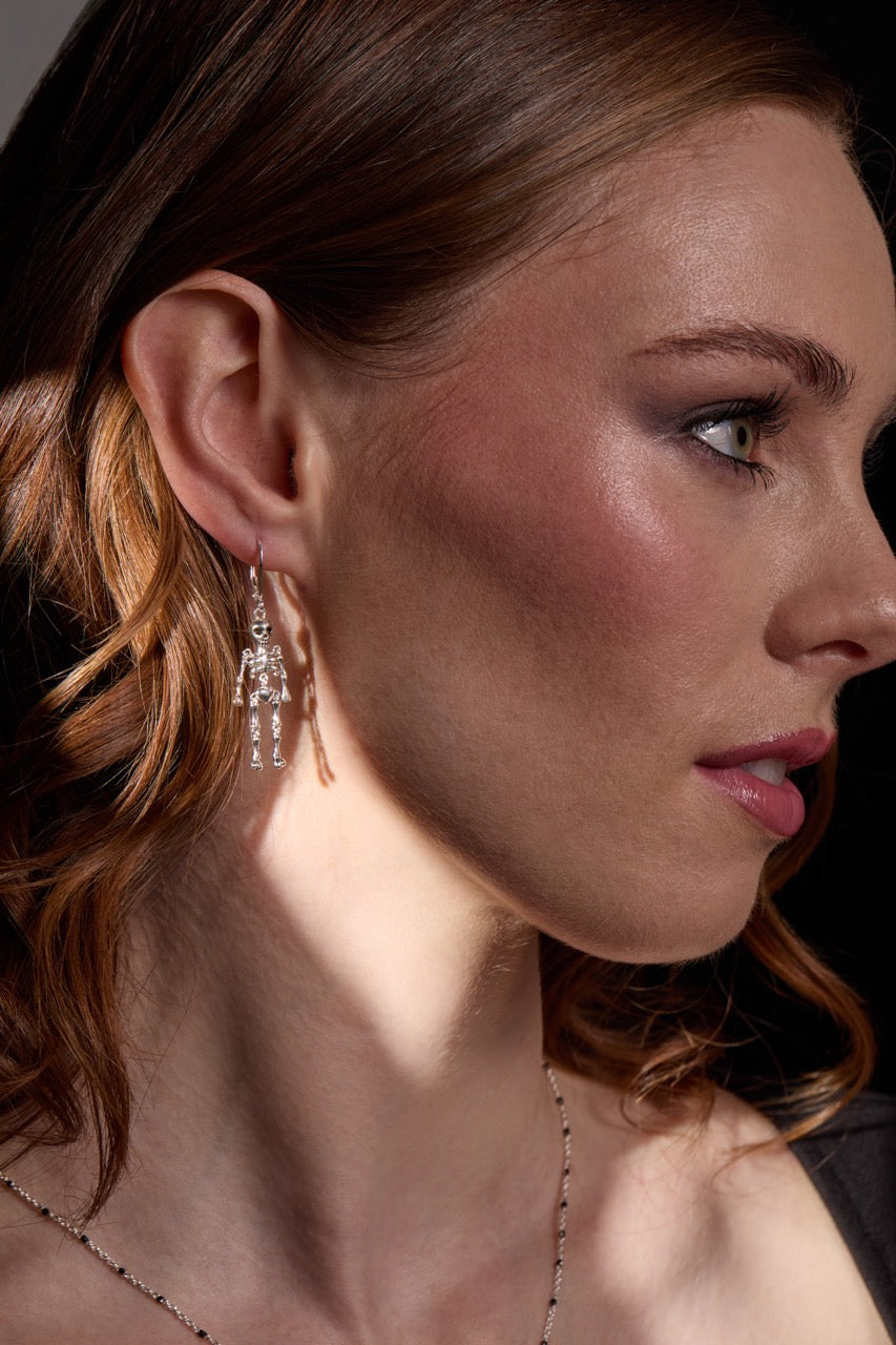 Skeleton Drop Earring Silver | Alex and Ani