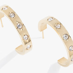 Crystal Accent Hoop Stainless Steel Gold | Alex and Ani