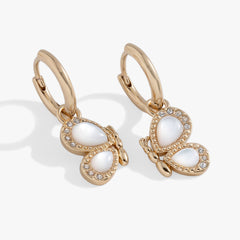 Mother of Pearl Huggie Hoop Earrings Gold | Alex and Ani