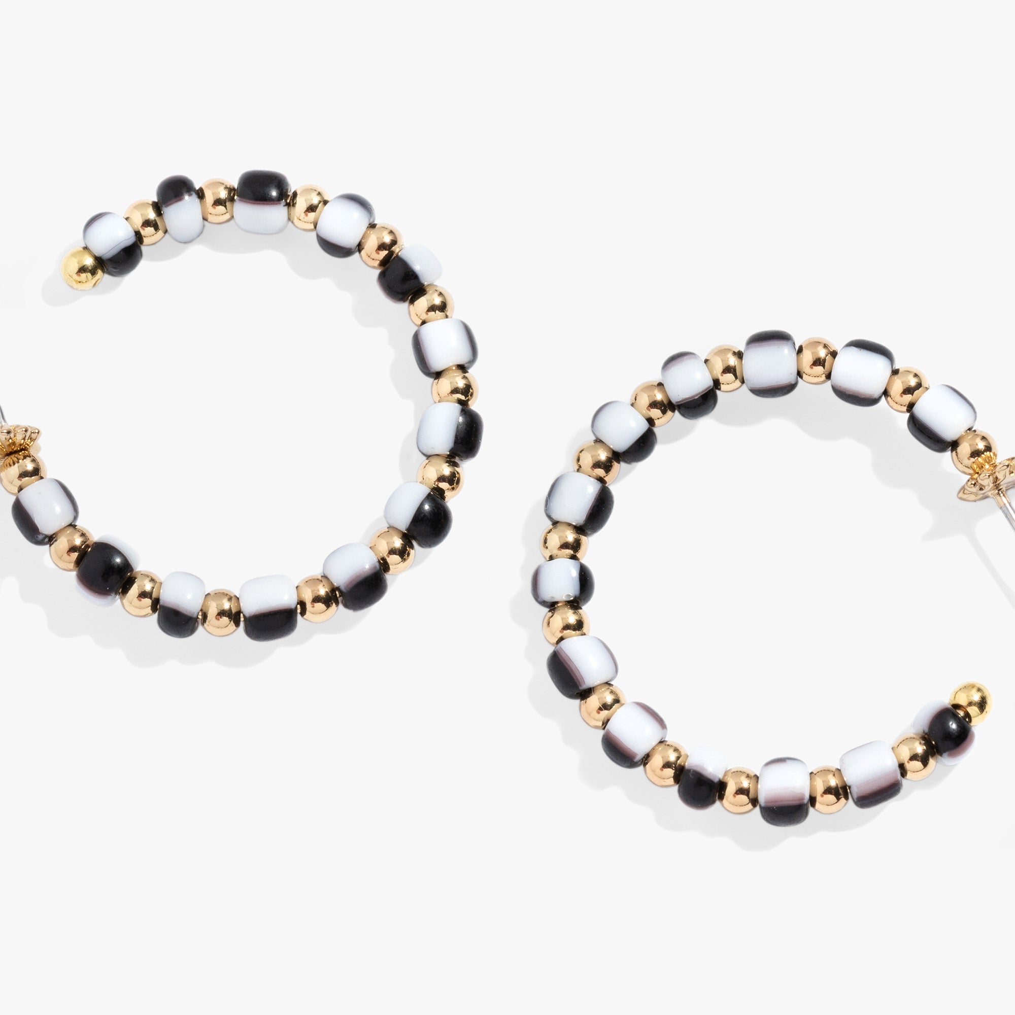 Toile Beaded Hoop Earrings Gold | Alex and Ani