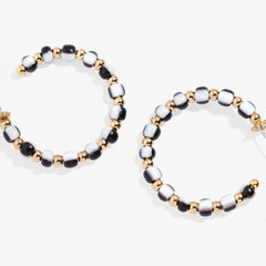Toile Beaded Hoop Earrings Gold | Alex and Ani