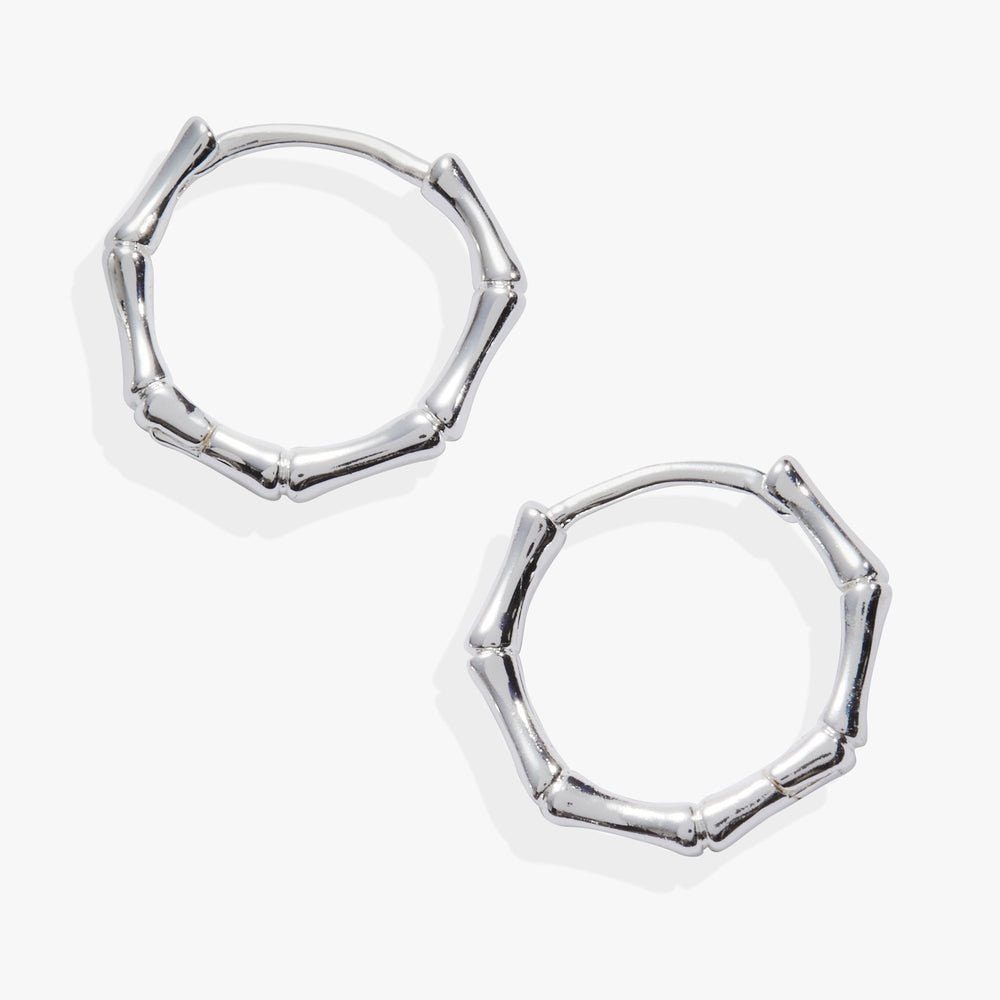 Bamboo Huggie Silver | Alex and Ani