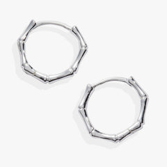 Bamboo Huggie Silver | Alex and Ani