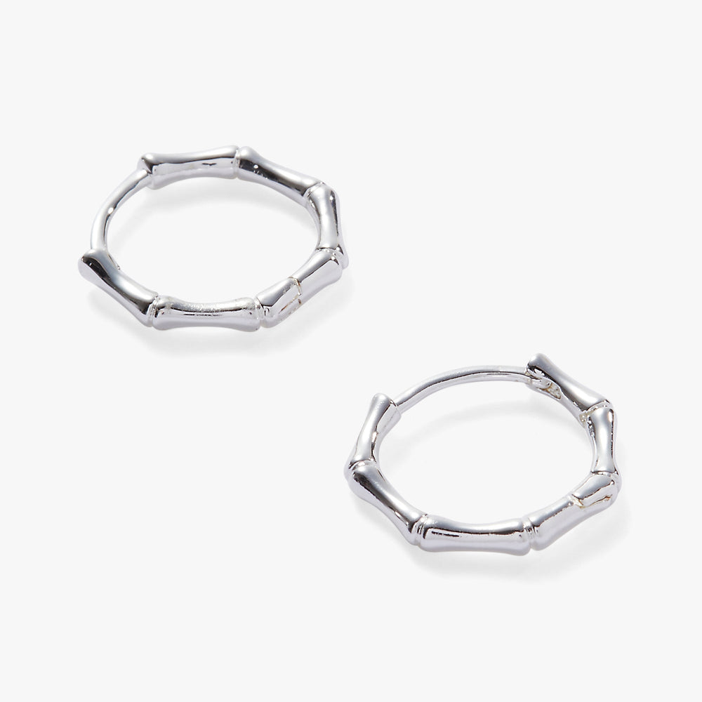 Bamboo Huggie Silver | Alex and Ani