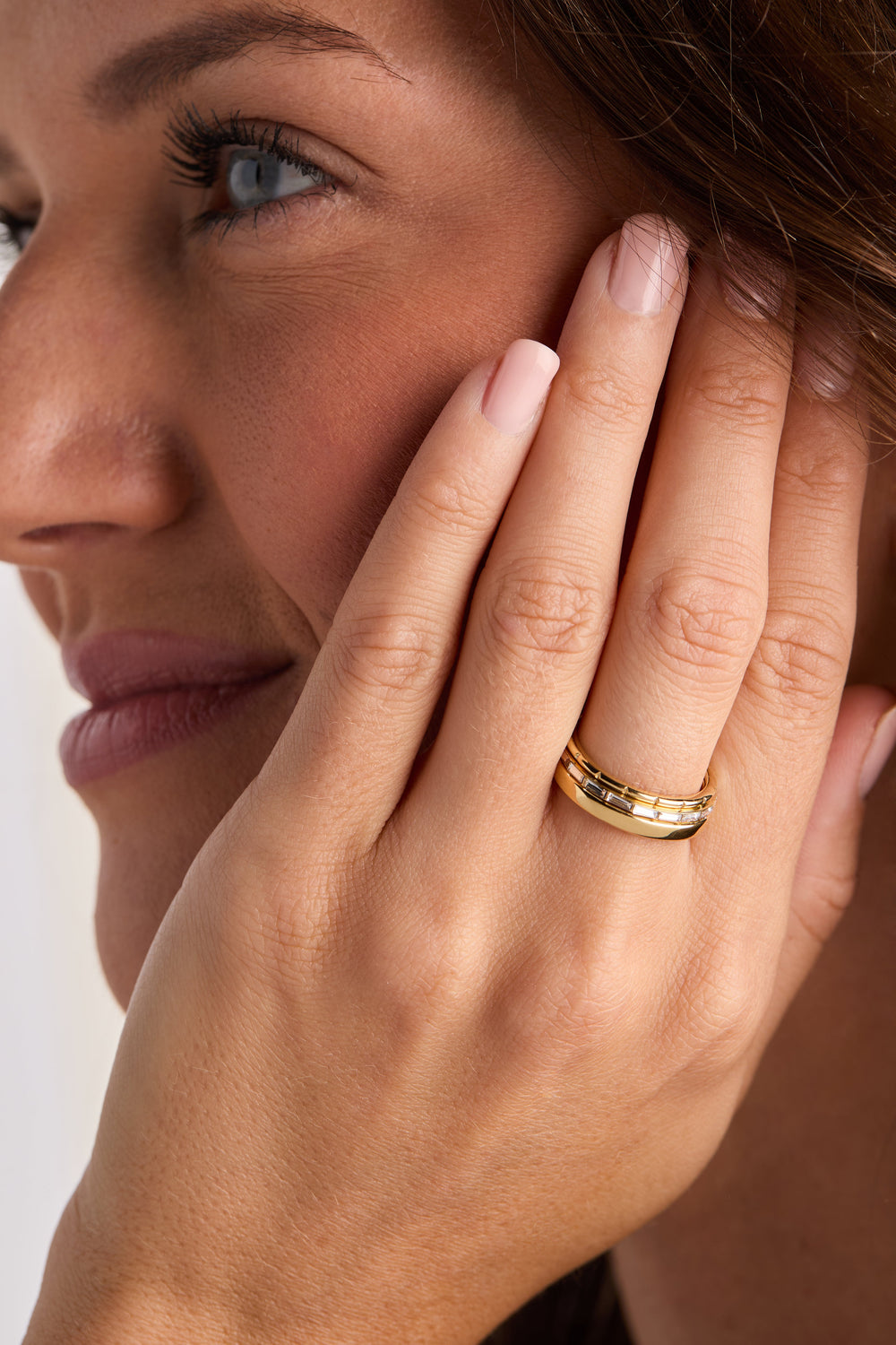 3 ring set-baguette Stainless Steel Gold | Alex and Ani
