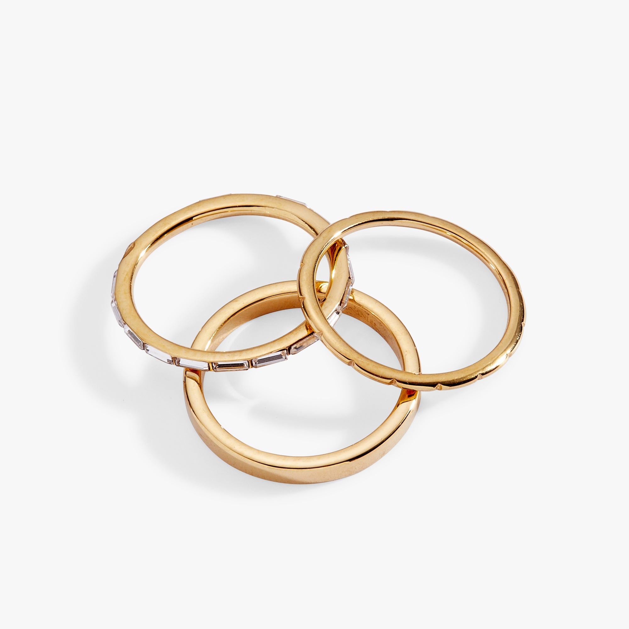 3 ring set-baguette Stainless Steel Gold | Alex and Ani