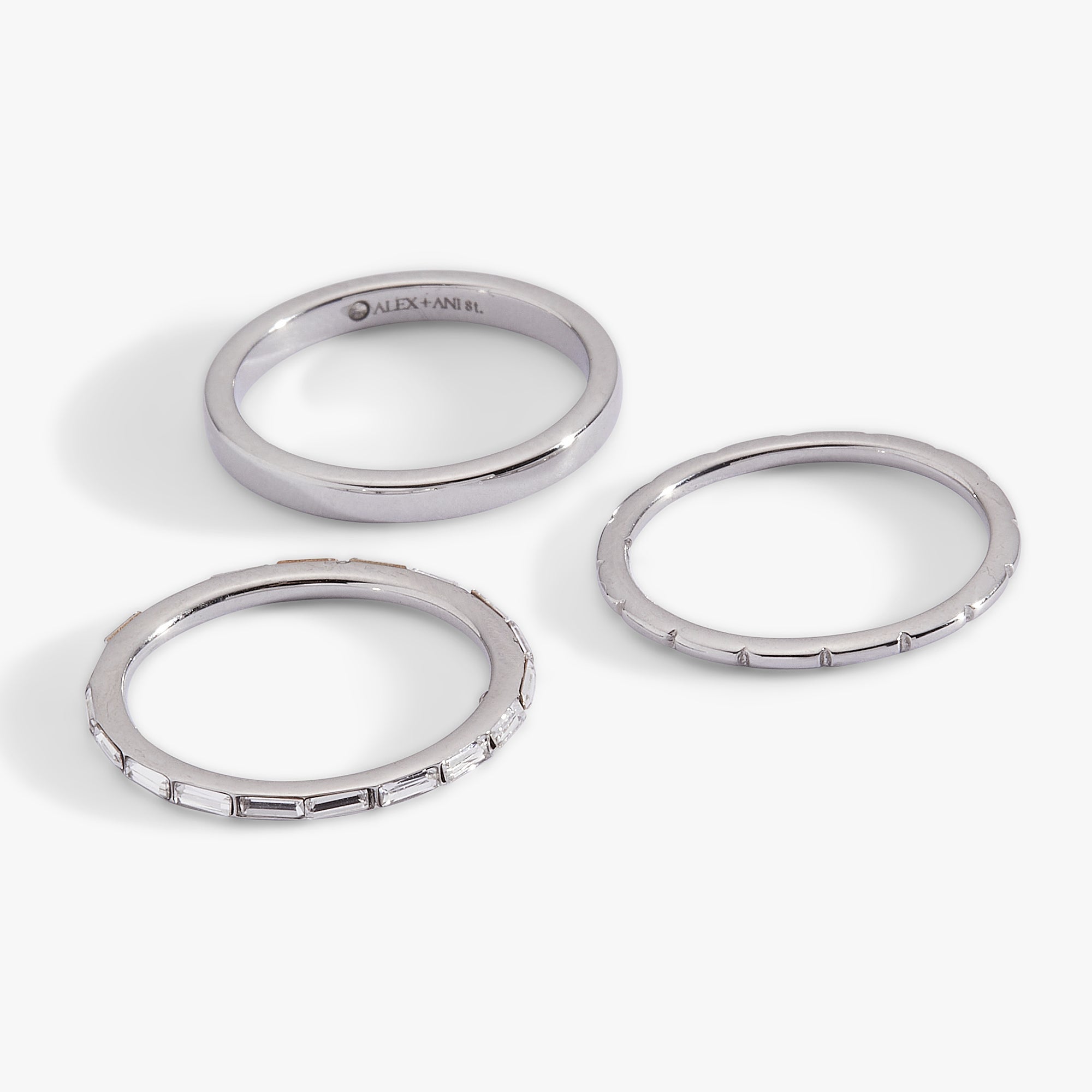 3 ring set-baguette Stainless Steel Gold | Alex and Ani