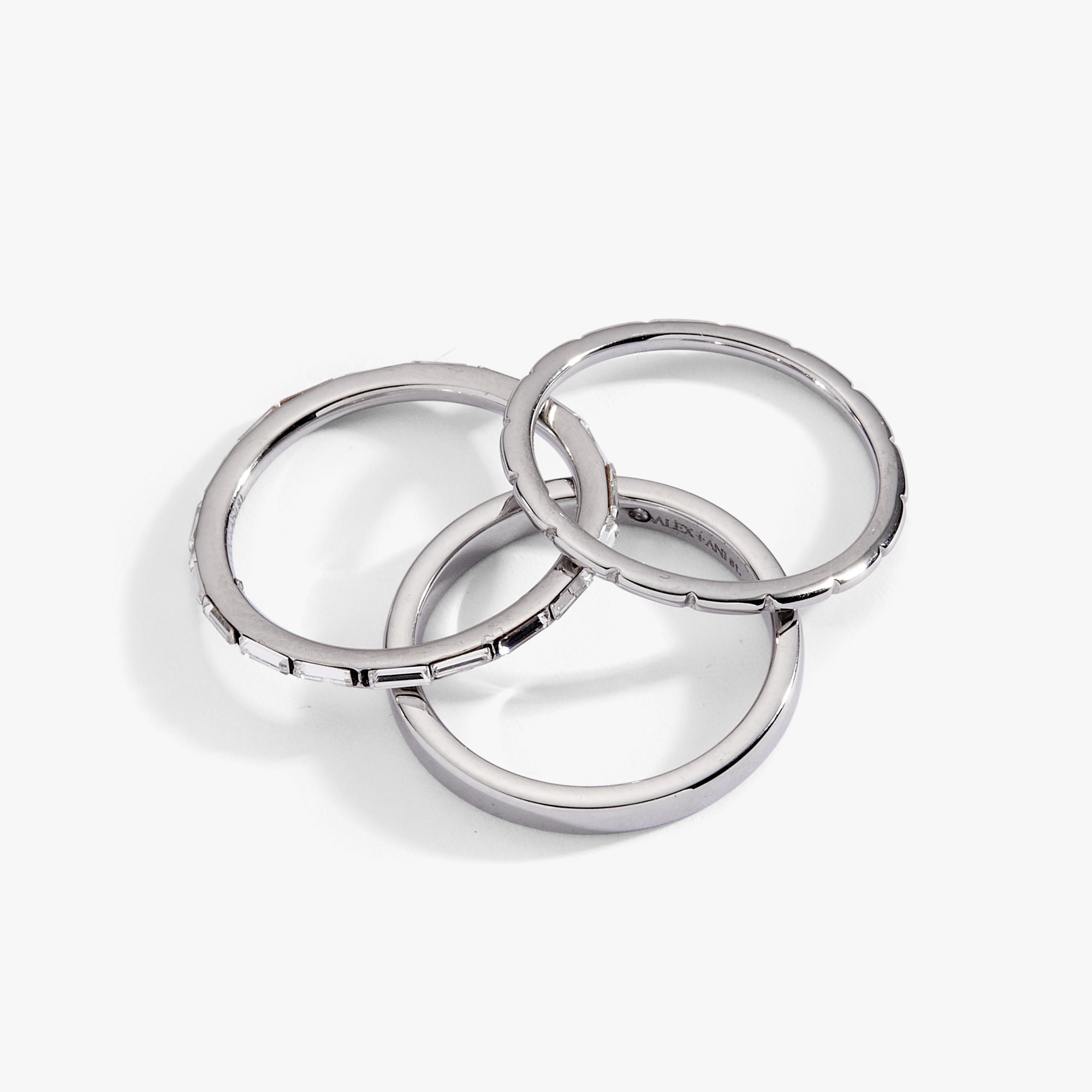 3 ring set-baguette Stainless Steel Gold | Alex and Ani