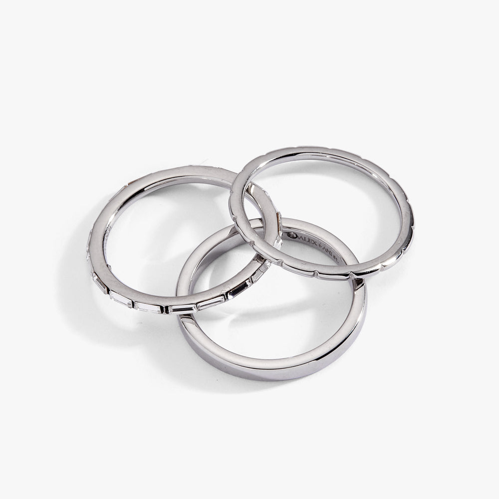3 ring set-baguette Stainless Steel Gold | Alex and Ani
