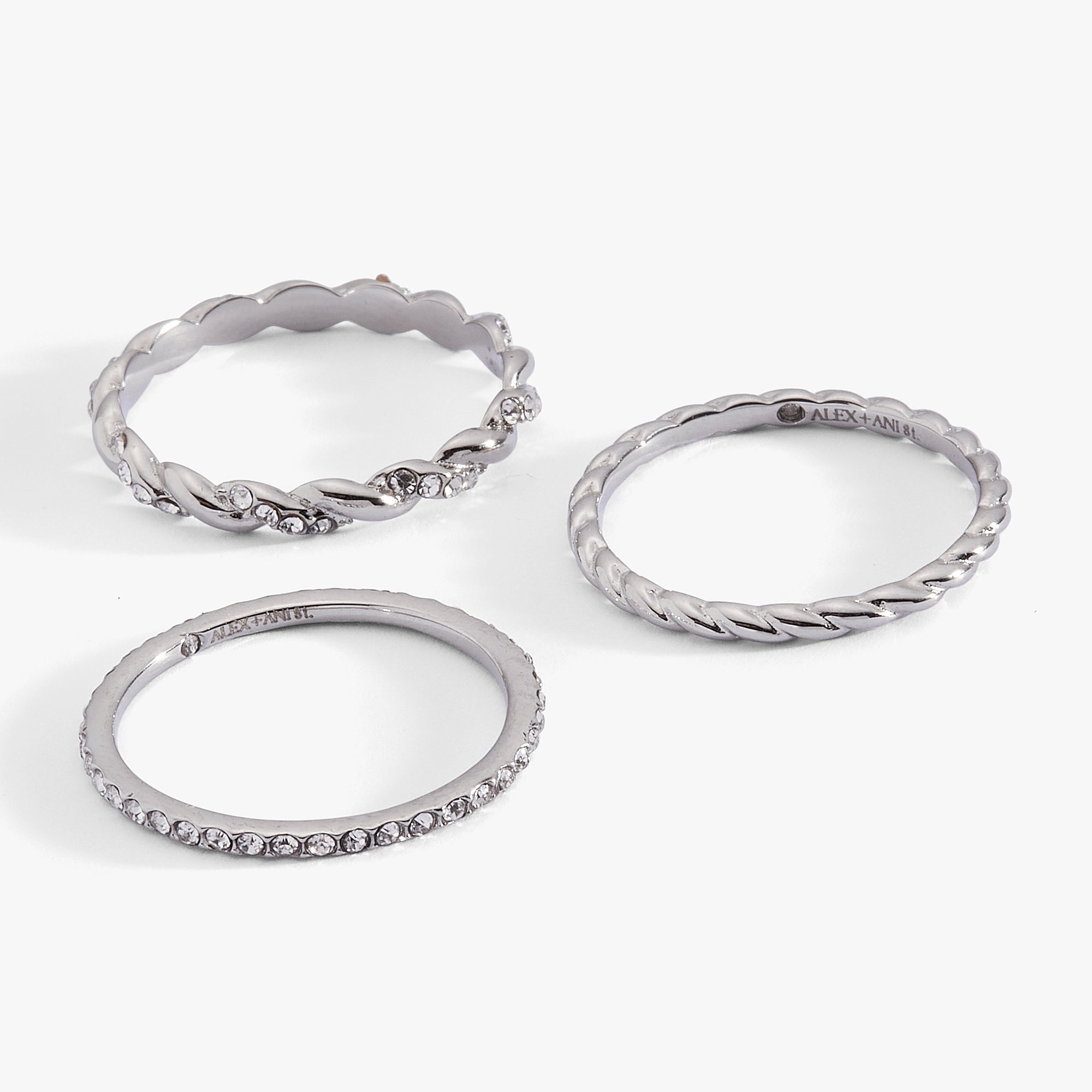3 ring set-rope Stainless Steel Silver | Alex and Ani